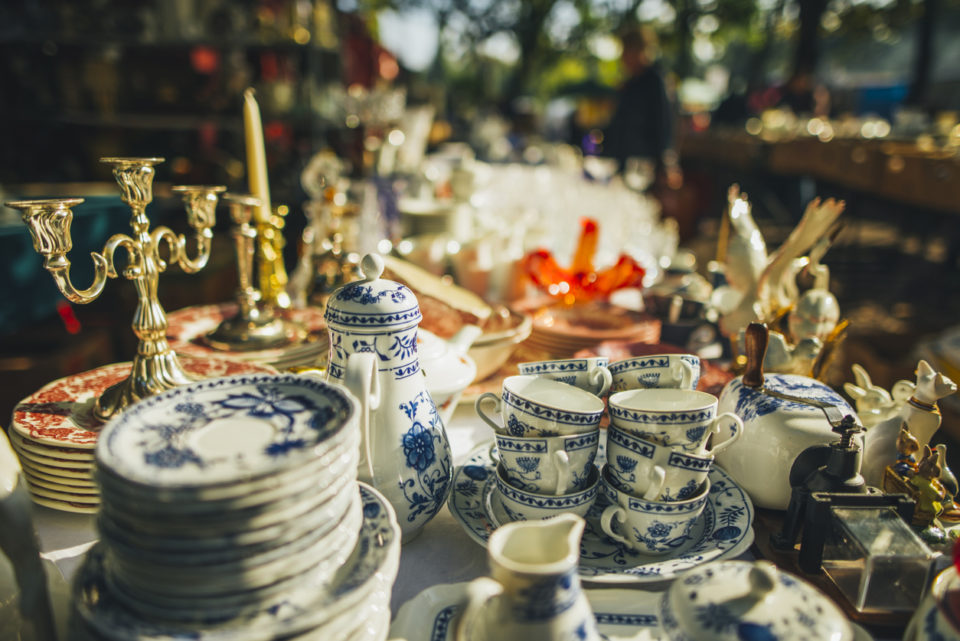 Some beautiful pieces for sale at a flea market.