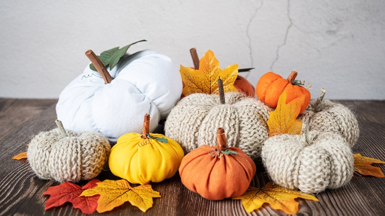 Hand made fabric pumpkins