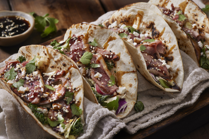 Crispy Pan Seared Duck Breast Tacos with Hoisin Sauce